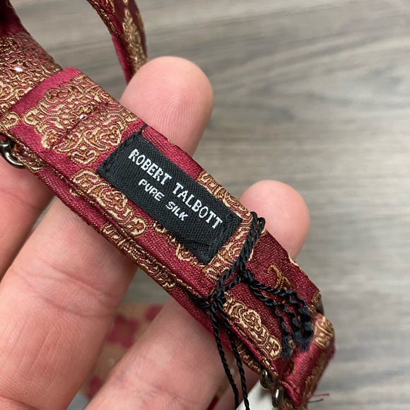 Robert Talbott NWT Red & Gold Check Bowtie - Picture 4 of 4